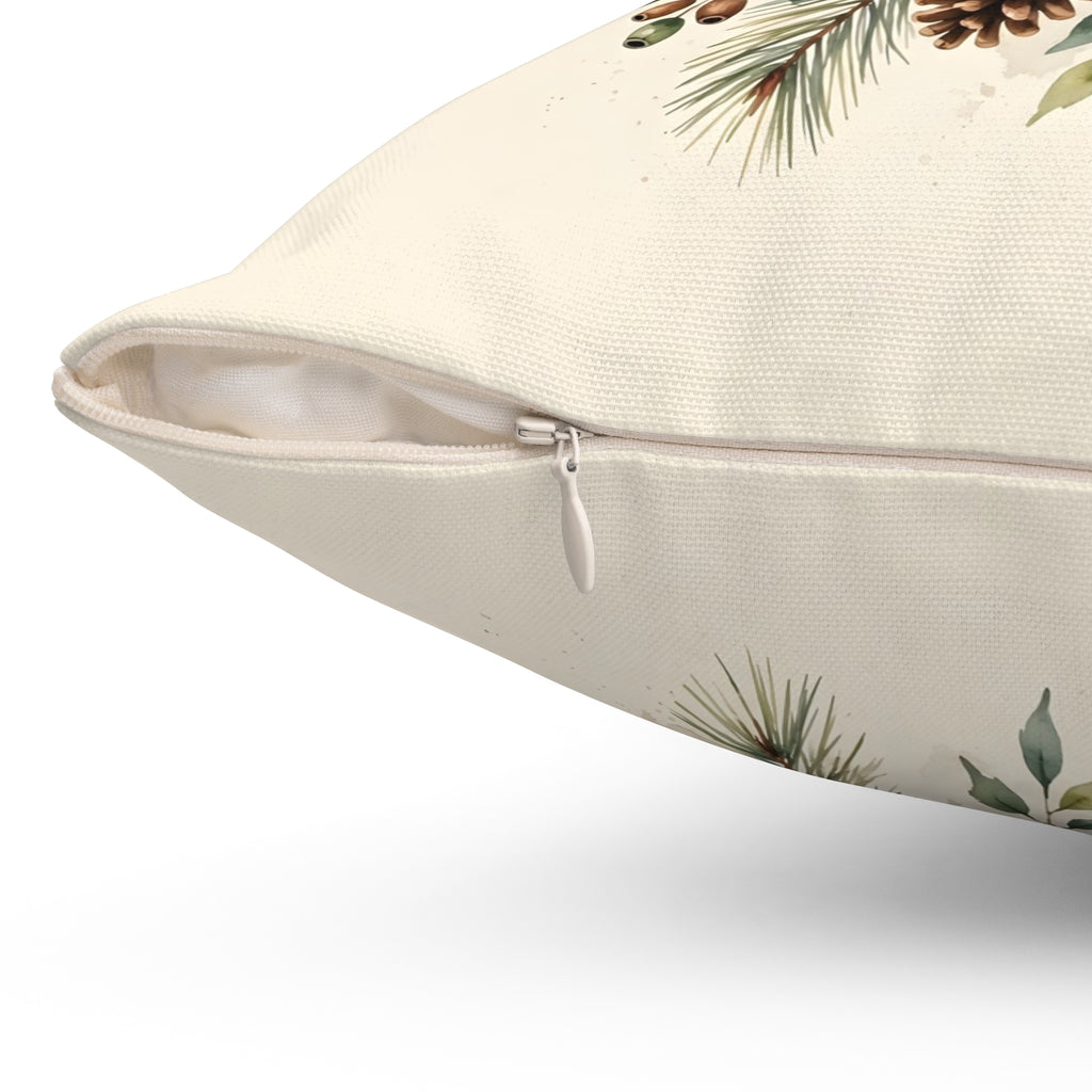 Poinsettia Watercolor Bouquet Throw Pillow