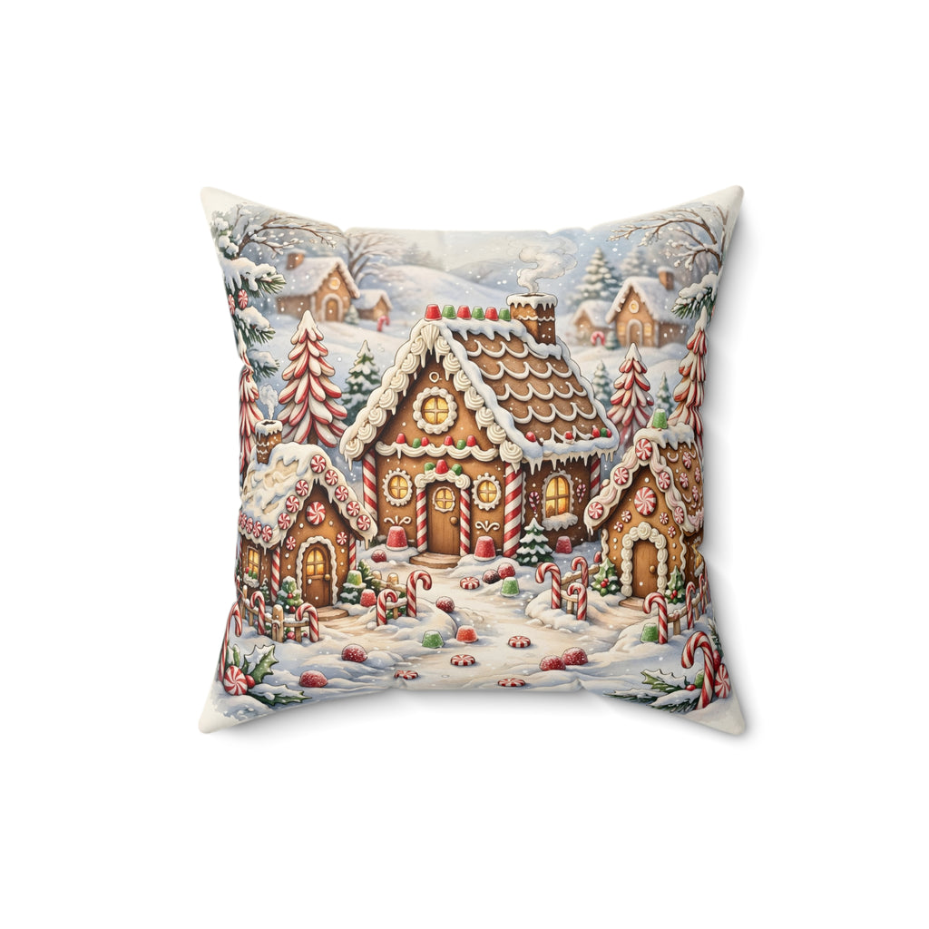 Gingerbread Village Throw Pillow