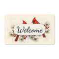 Cardinals on a Snowy Pine Branch Welcome Doormat