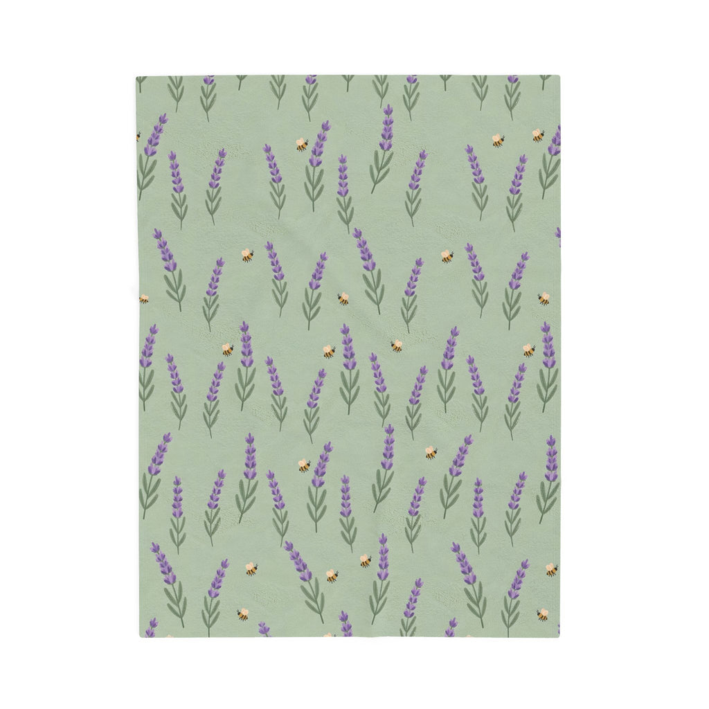 Lavender Sprigs Pattern Velveteen Plush Blanket – Style 2