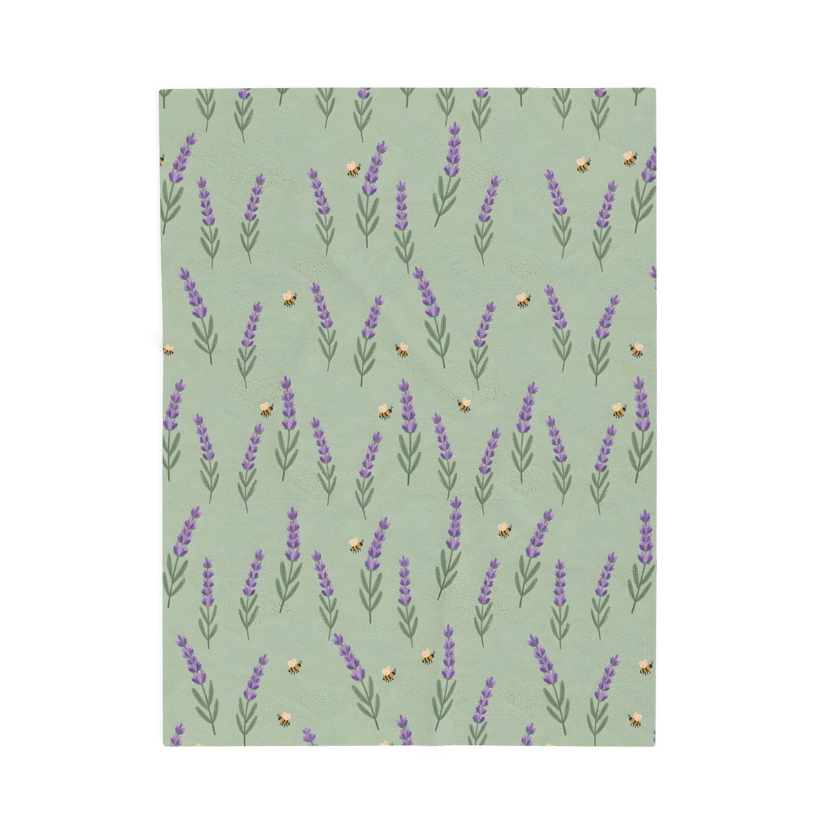 Lavender Sprigs Pattern Velveteen Plush Blanket – Style 2