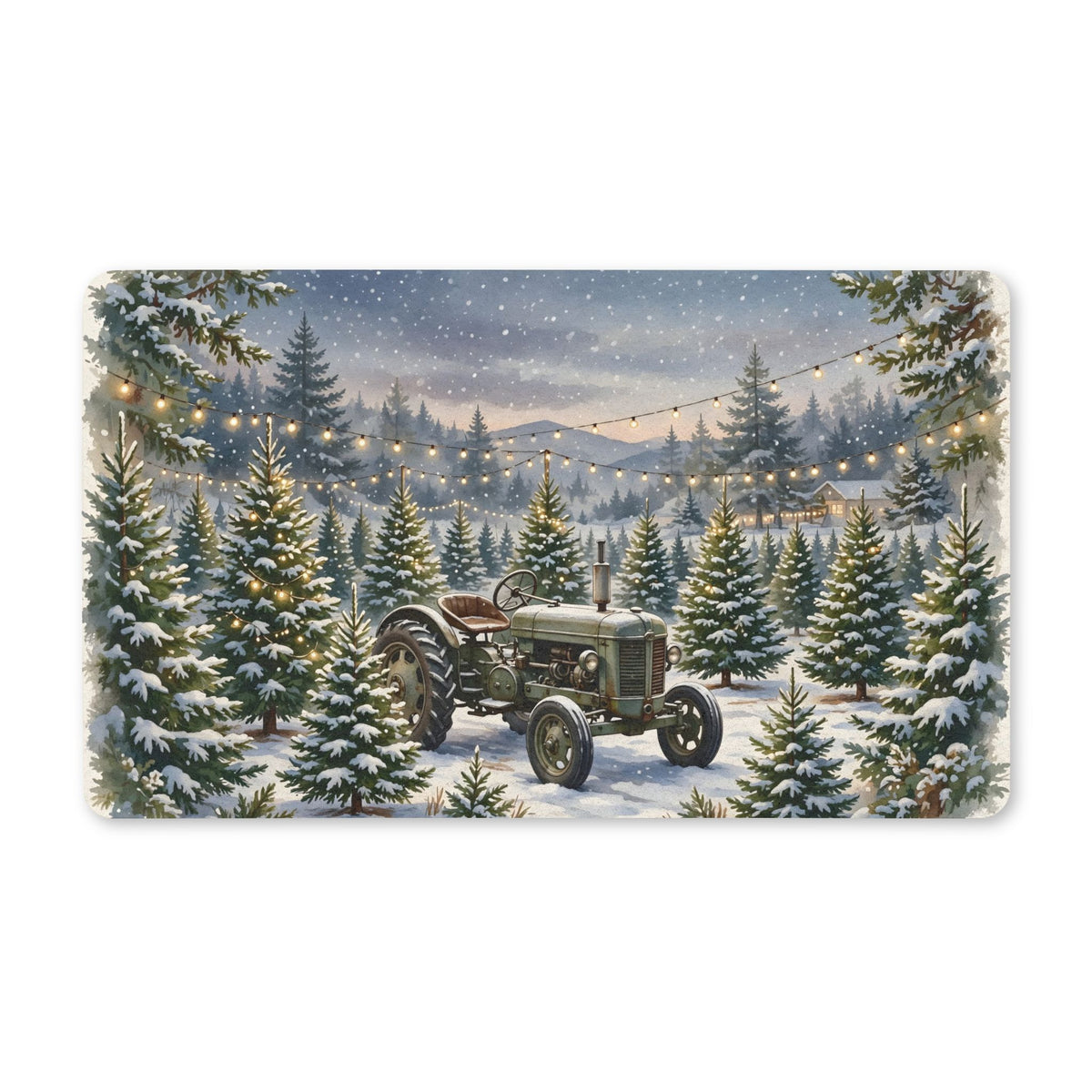 Christmas Tree Farm at Dusk Doormat – Style 2
