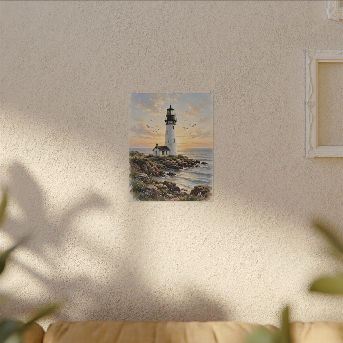 Lighthouse at Golden Hour Canvas Wall Art