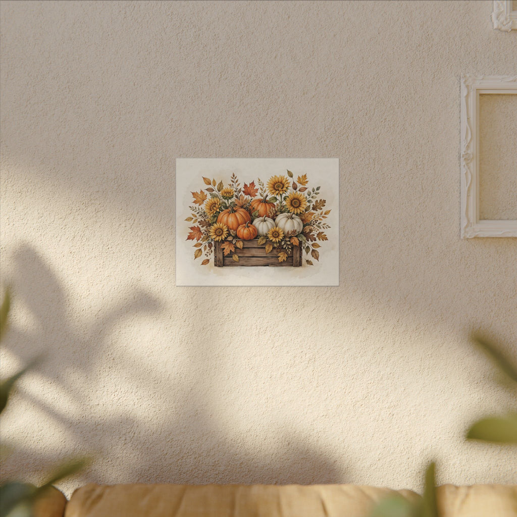 Pumpkins and Sunflowers Harvest Canvas Wall Art