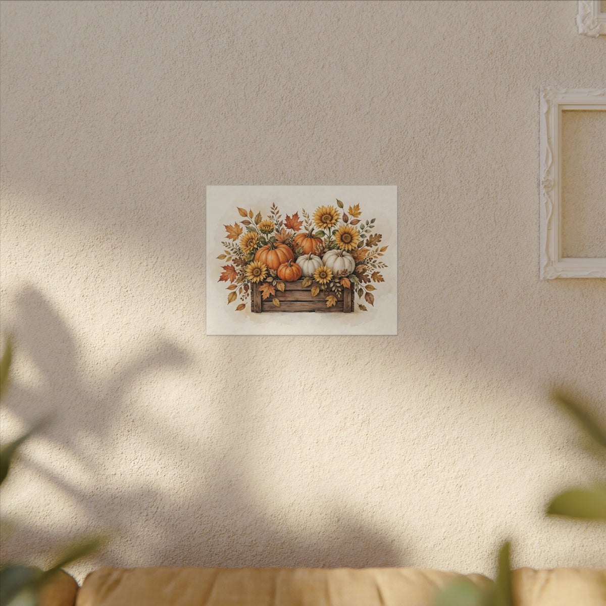 Pumpkins and Sunflowers Harvest Canvas Wall Art