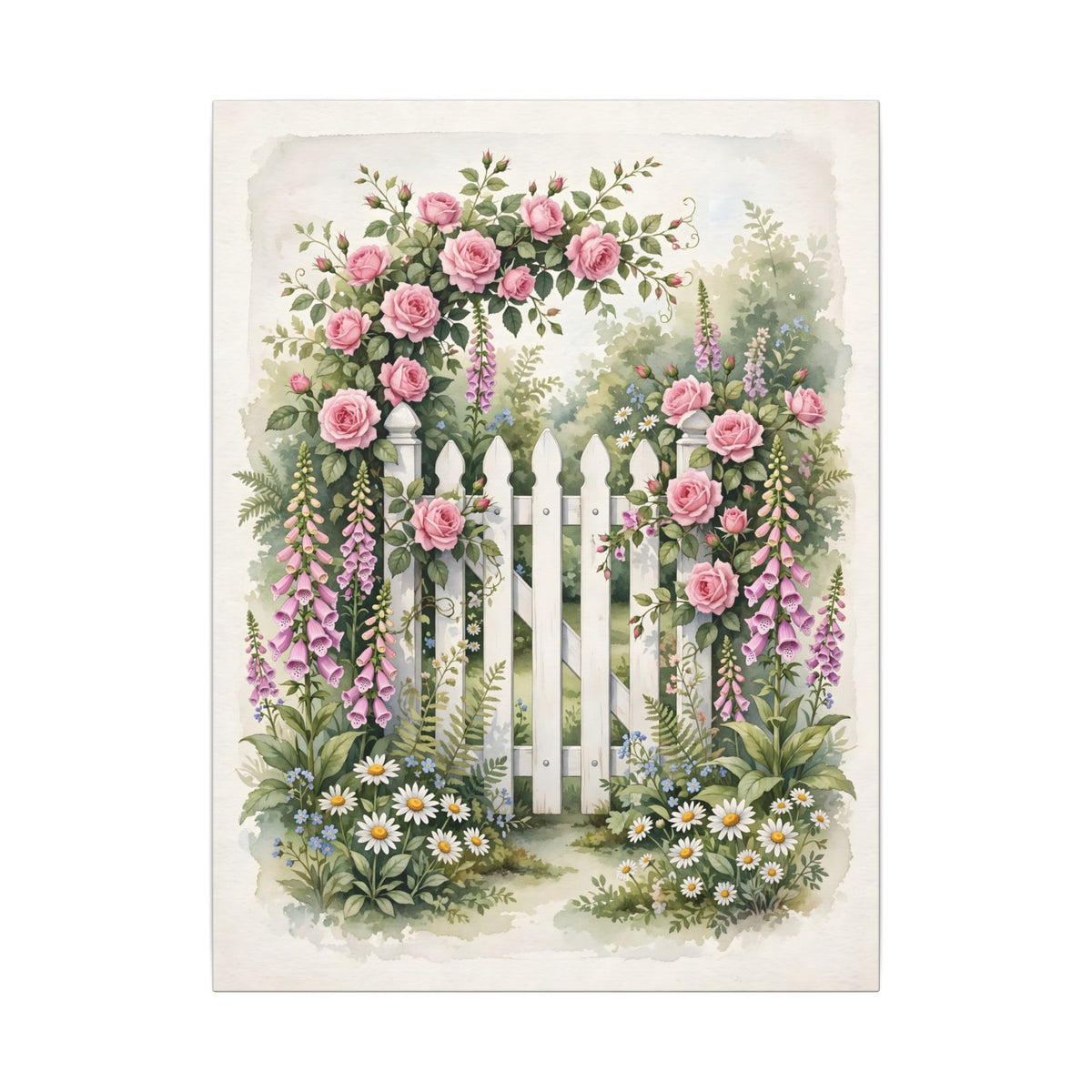 Cottage Garden Gate Canvas Wall Art – Style 2