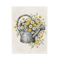 Daisies in a Watering Can Velveteen Plush Blanket
