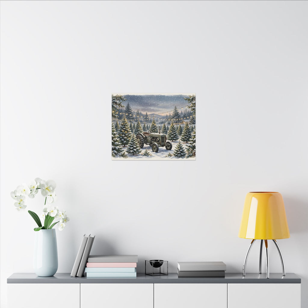 Christmas Tree Farm at Dusk Canvas Wall Art – Style 2