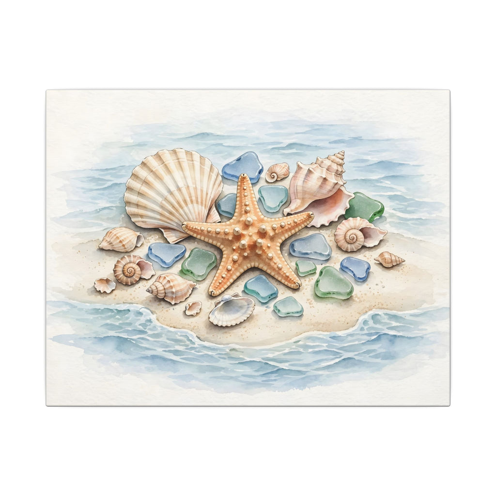 Seashells and Starfish Canvas Wall Art