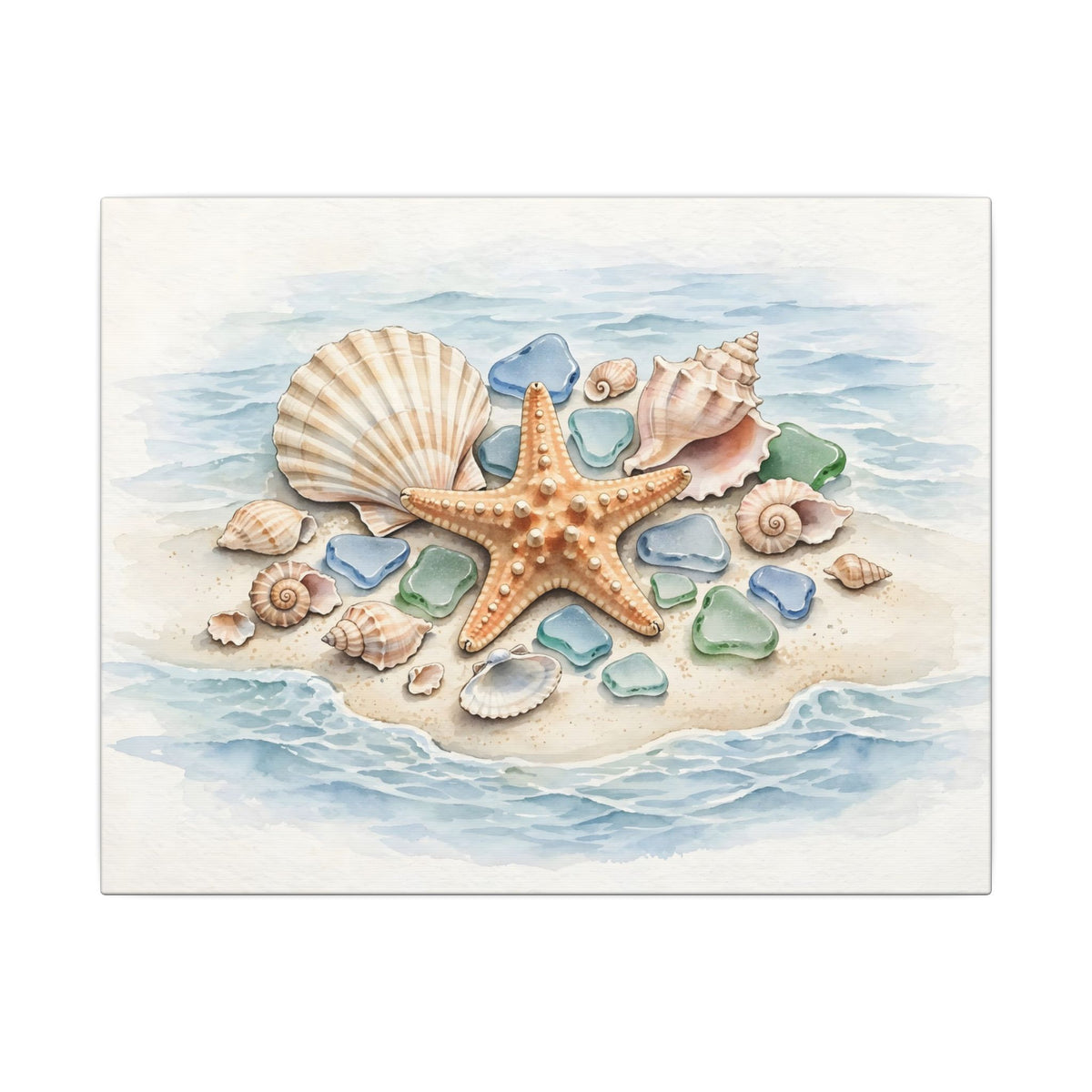 Seashells and Starfish Canvas Wall Art