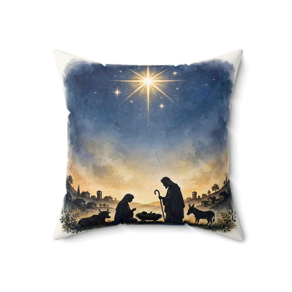 Holy Night Nativity Throw Pillow – Style 2