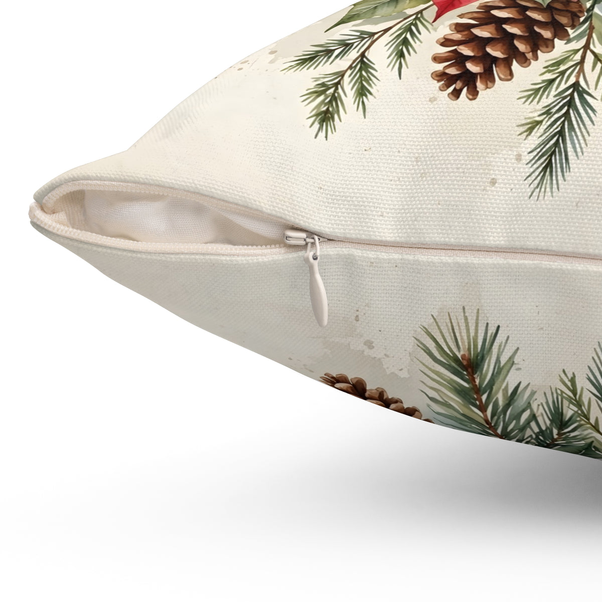 Poinsettia Watercolor Bouquet Throw Pillow – Style 2