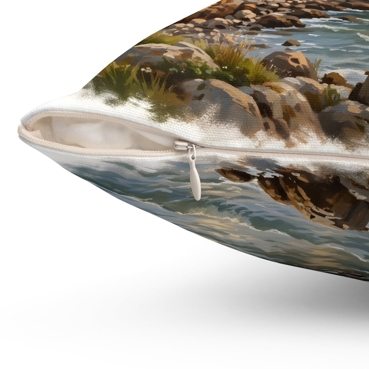Lighthouse at Golden Hour Throw Pillow