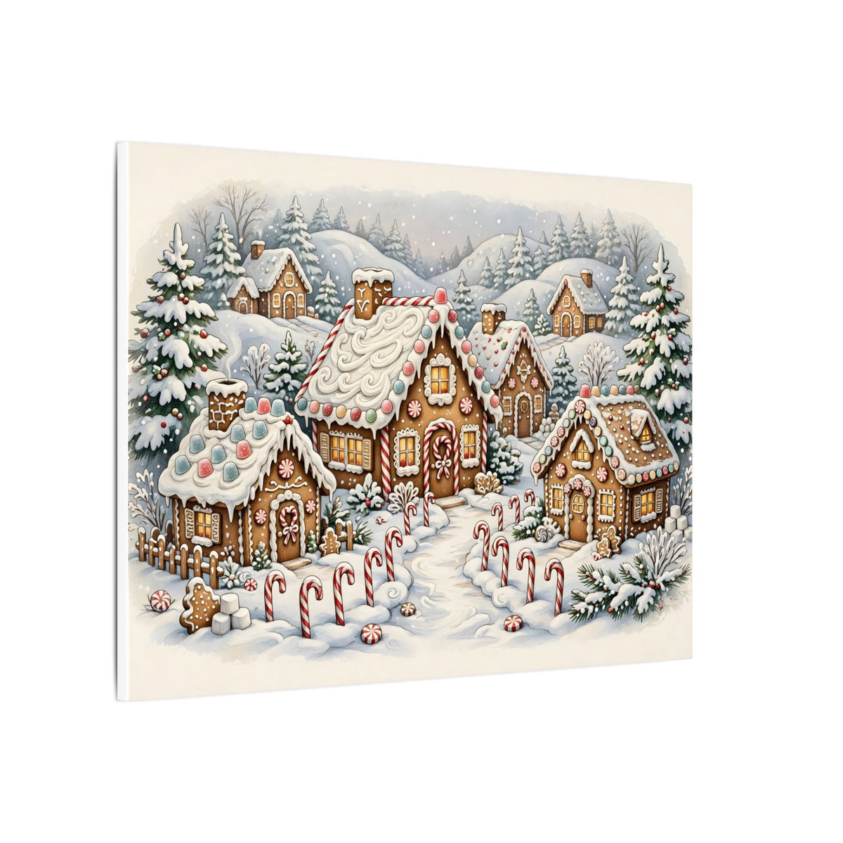 Gingerbread Village Canvas Wall Art – Style 2