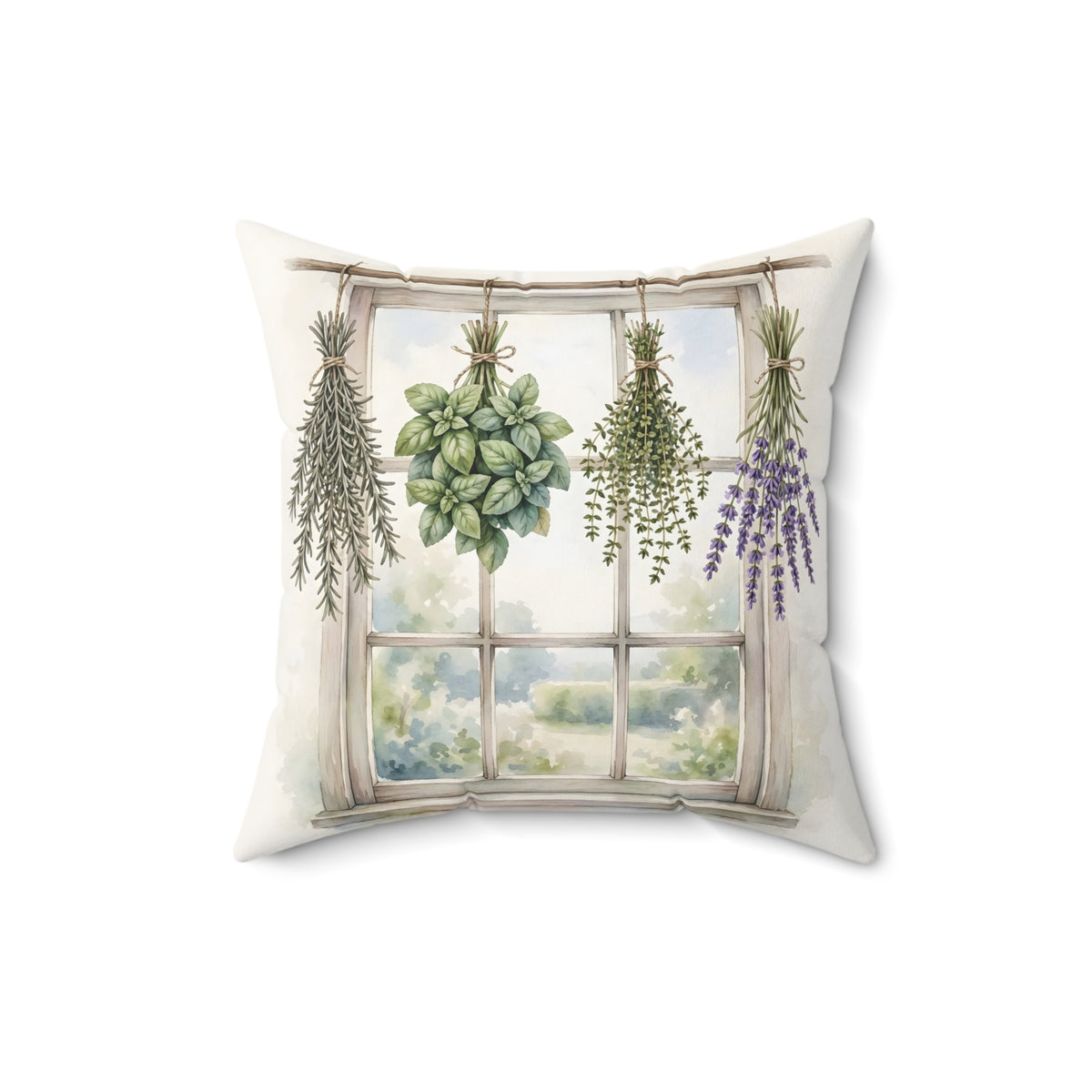Farmhouse Kitchen Herbs Throw Pillow