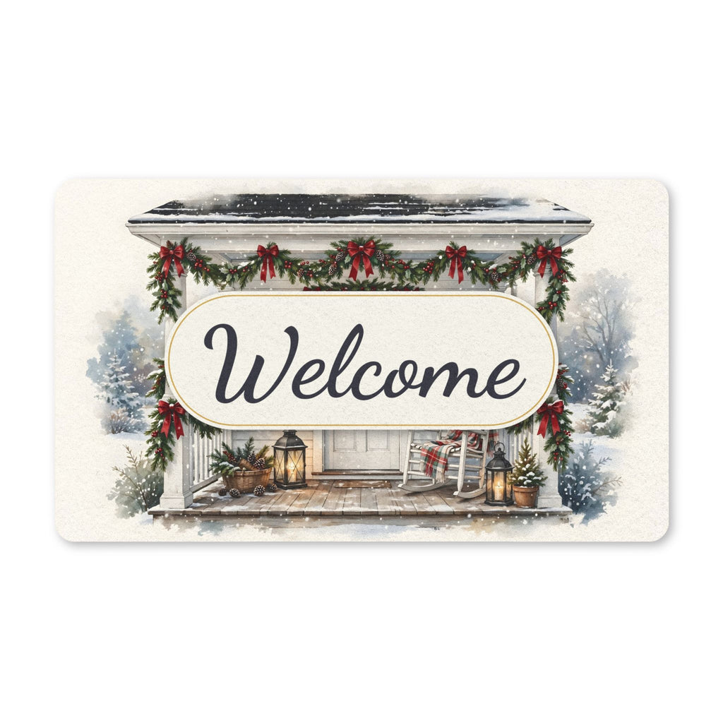 Farmhouse Christmas Porch Welcome Doormat