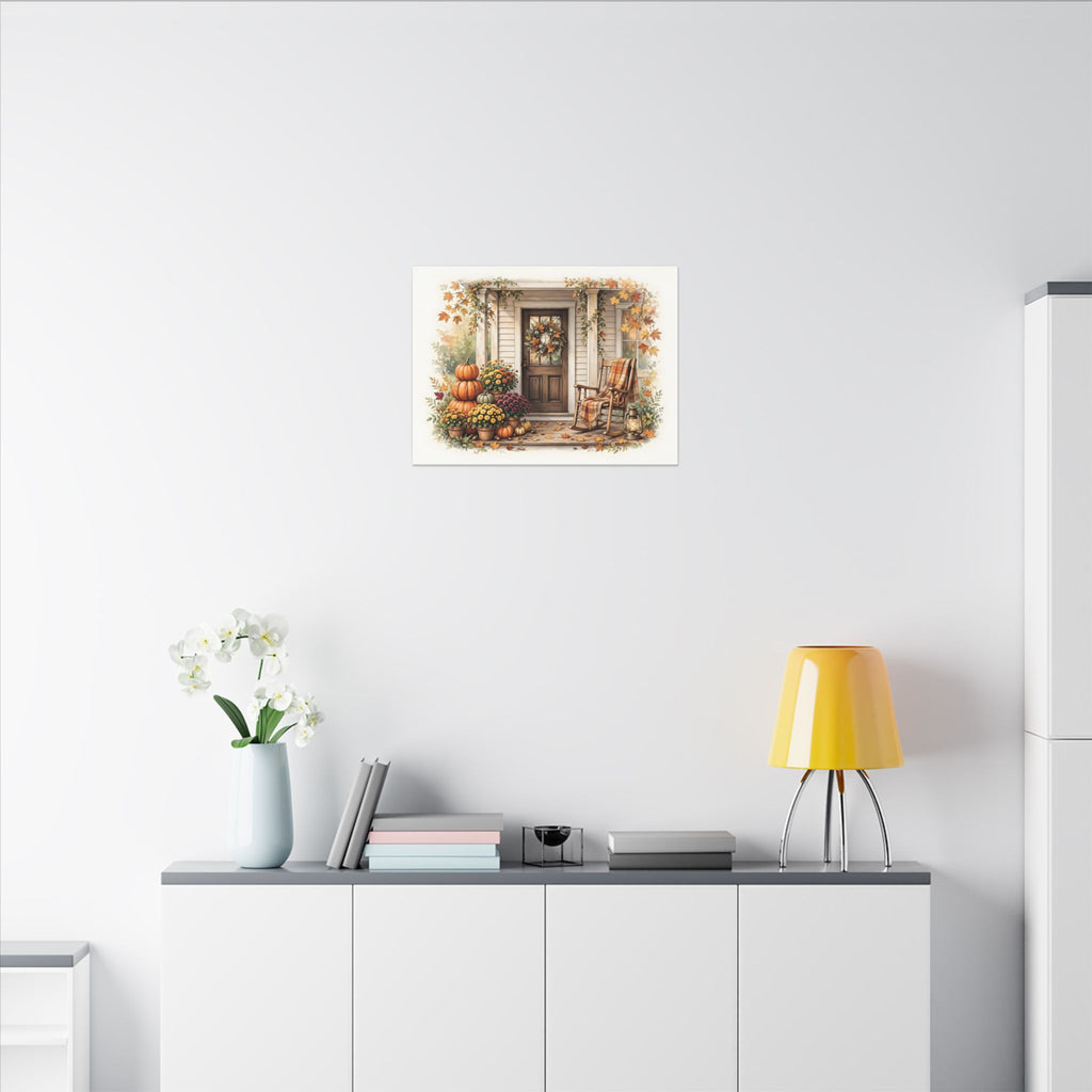 Cozy Fall Front Porch Canvas Wall Art