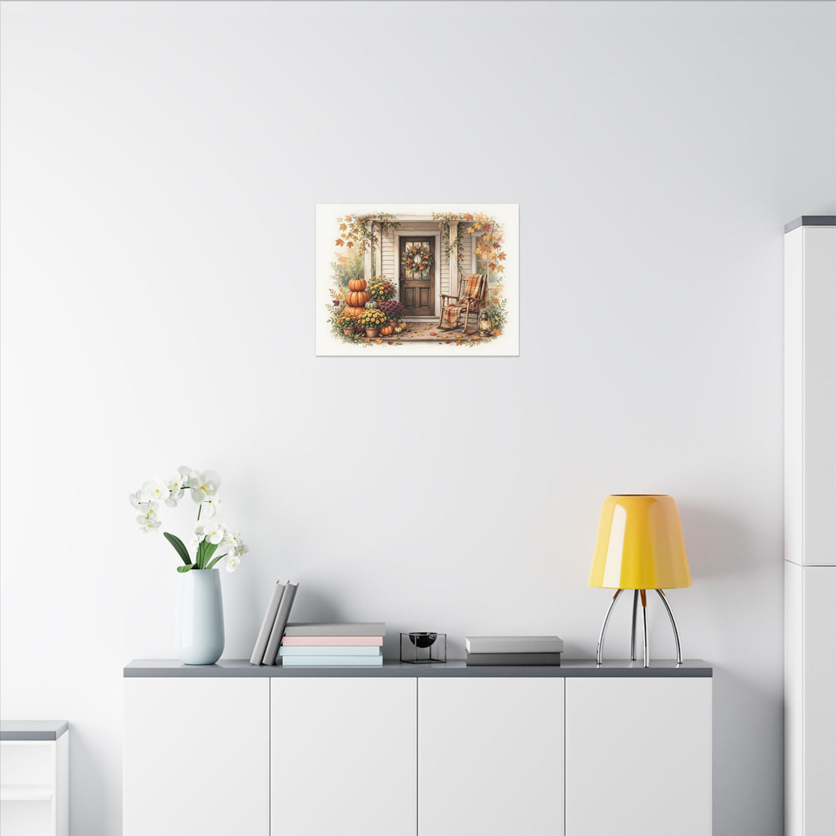 Cozy Fall Front Porch Canvas Wall Art