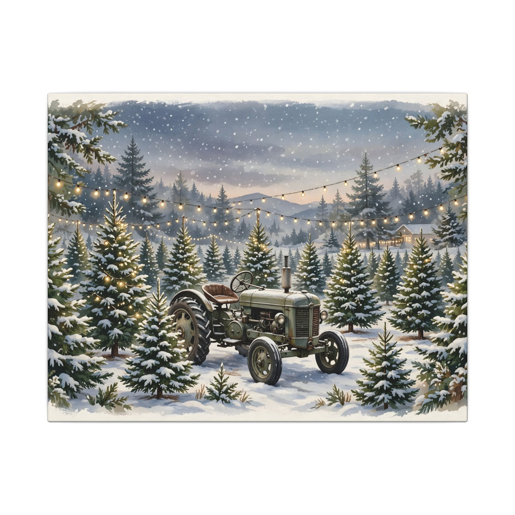 Christmas Tree Farm at Dusk Canvas Wall Art – Style 2
