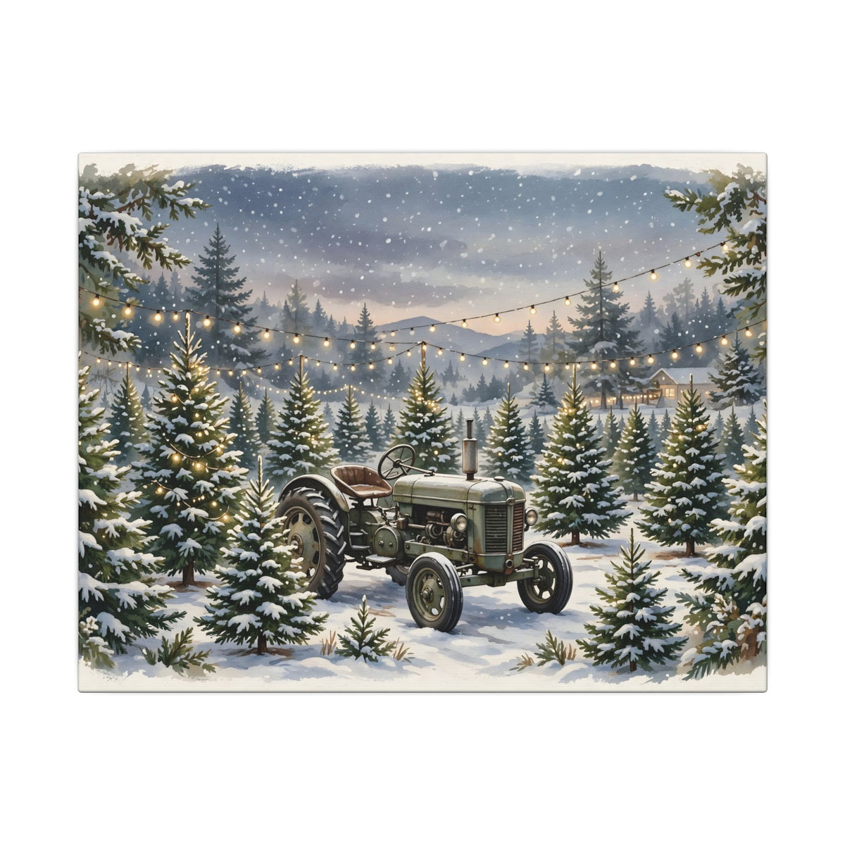 Christmas Tree Farm at Dusk Canvas Wall Art – Style 2