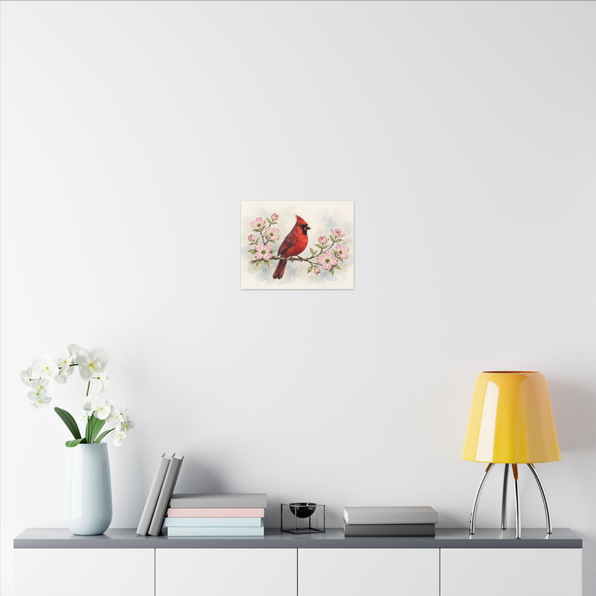 Cardinal on a Spring Branch Canvas Wall Art