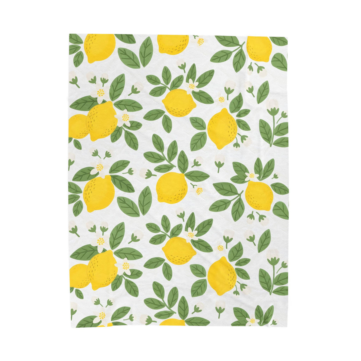 Farmhouse Lemon Pattern Velveteen Plush Blanket