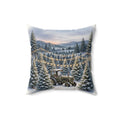 Christmas Tree Farm at Dusk Throw Pillow