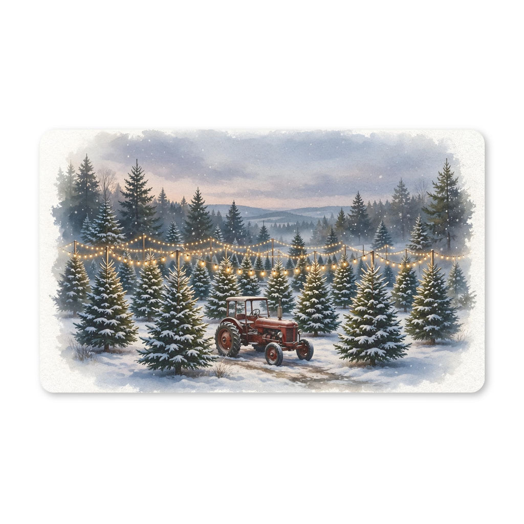Christmas Tree Farm at Dusk Doormat