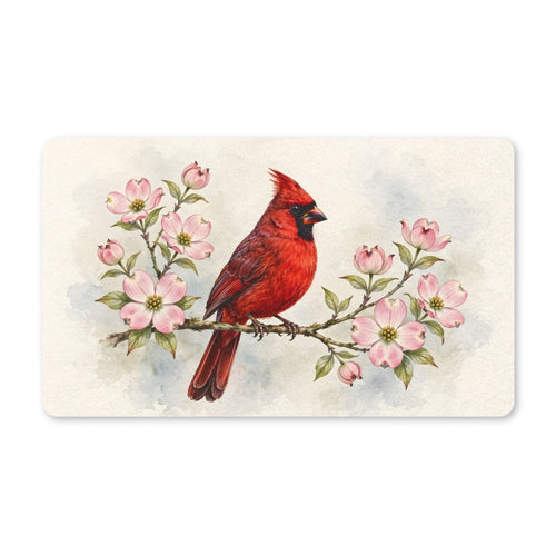 Cardinal on a Spring Branch Doormat