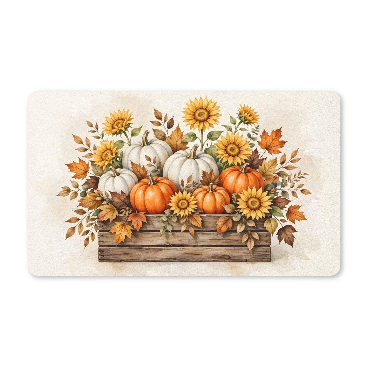 Pumpkins and Sunflowers Harvest Doormat – Style 2