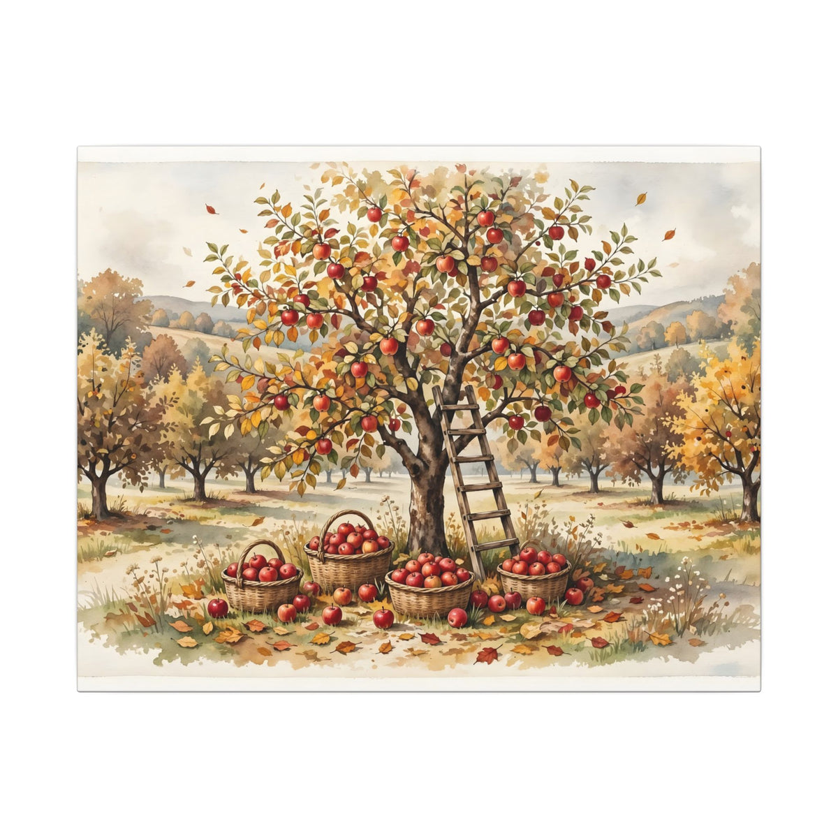 Apple Orchard in Autumn Canvas Wall Art – Style 2