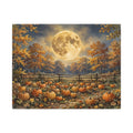Harvest Moon over the Pumpkin Patch Canvas Wall Art – Style 2