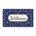 Snowflakes and Mittens Pattern Welcome Doormat