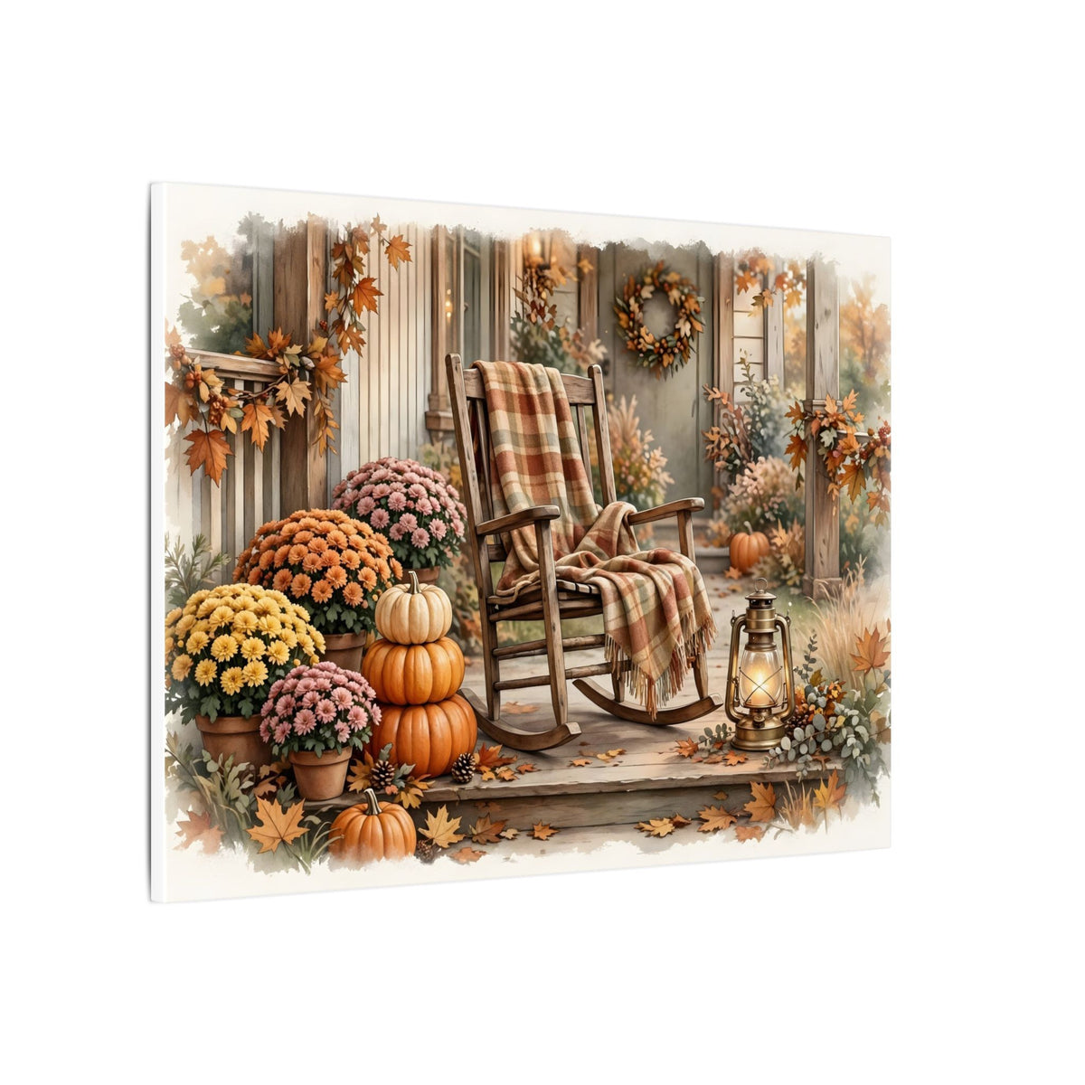 Cozy Fall Front Porch Canvas Wall Art – Style 2