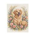 Golden Retriever in the Garden Velveteen Plush Blanket
