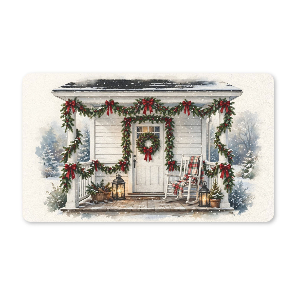 Farmhouse Christmas Porch Doormat