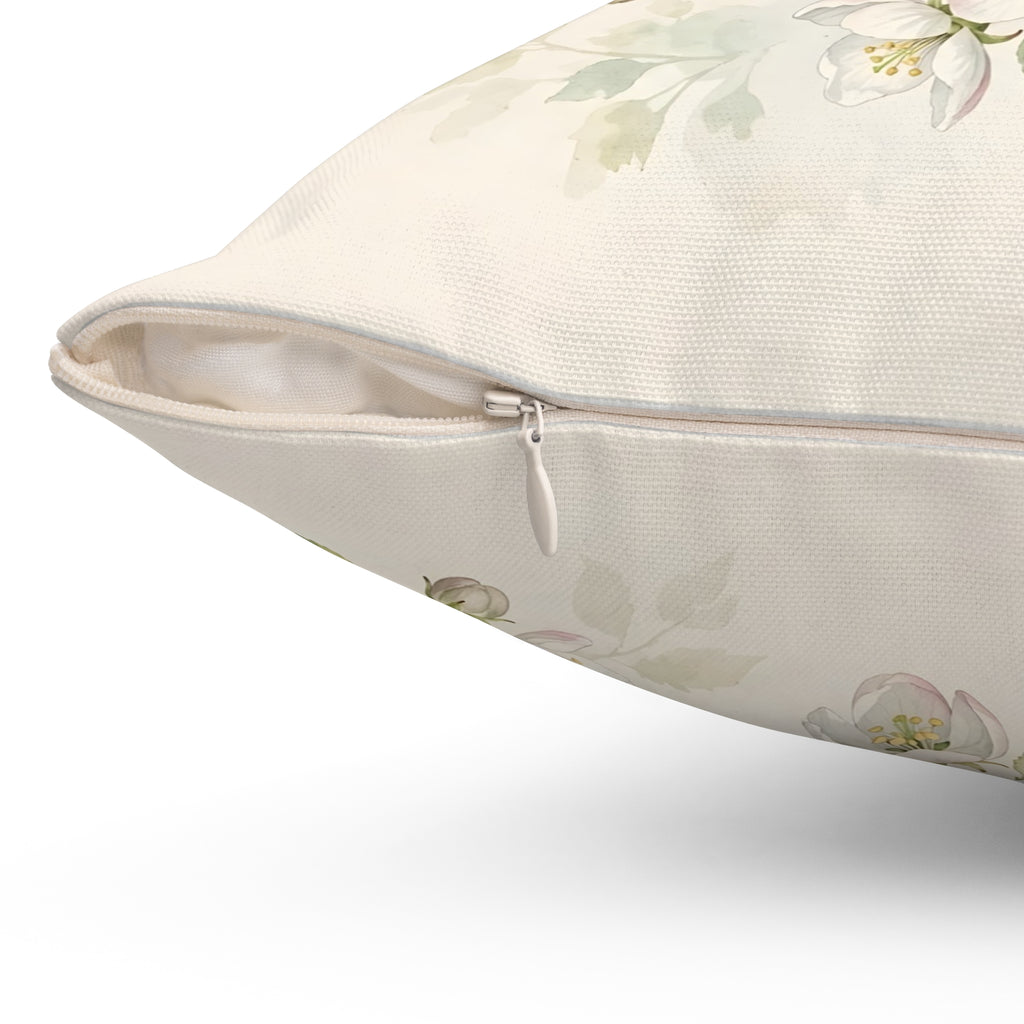 Bluebirds on a Blossom Branch Throw Pillow