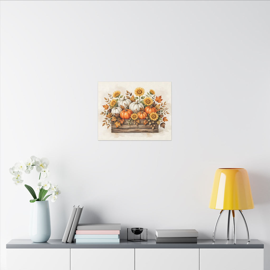 Pumpkins and Sunflowers Harvest Canvas Wall Art – Style 2