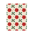 Christmas Poinsettia Pattern Velveteen Plush Blanket