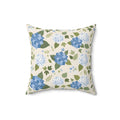 Hydrangea Blue Floral Pattern Throw Pillow – Style 2