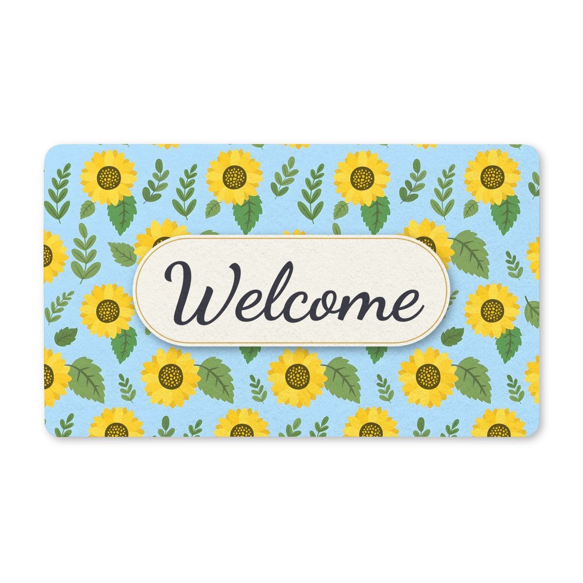 Sunflower Pattern Welcome Doormat