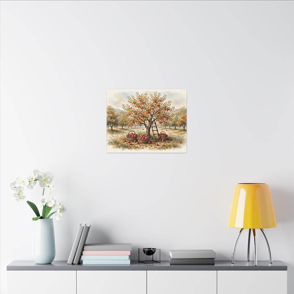 Apple Orchard in Autumn Canvas Wall Art