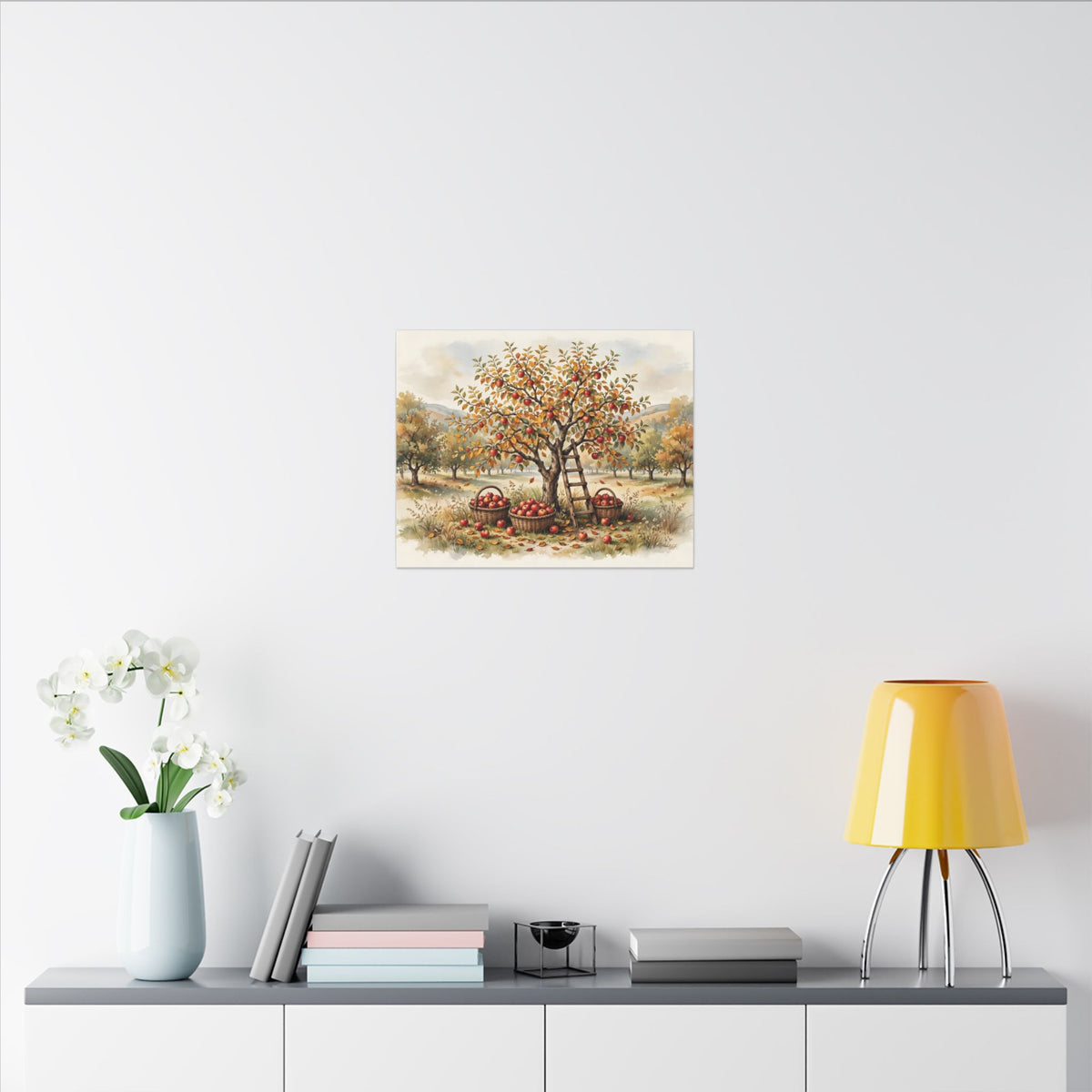Apple Orchard in Autumn Canvas Wall Art