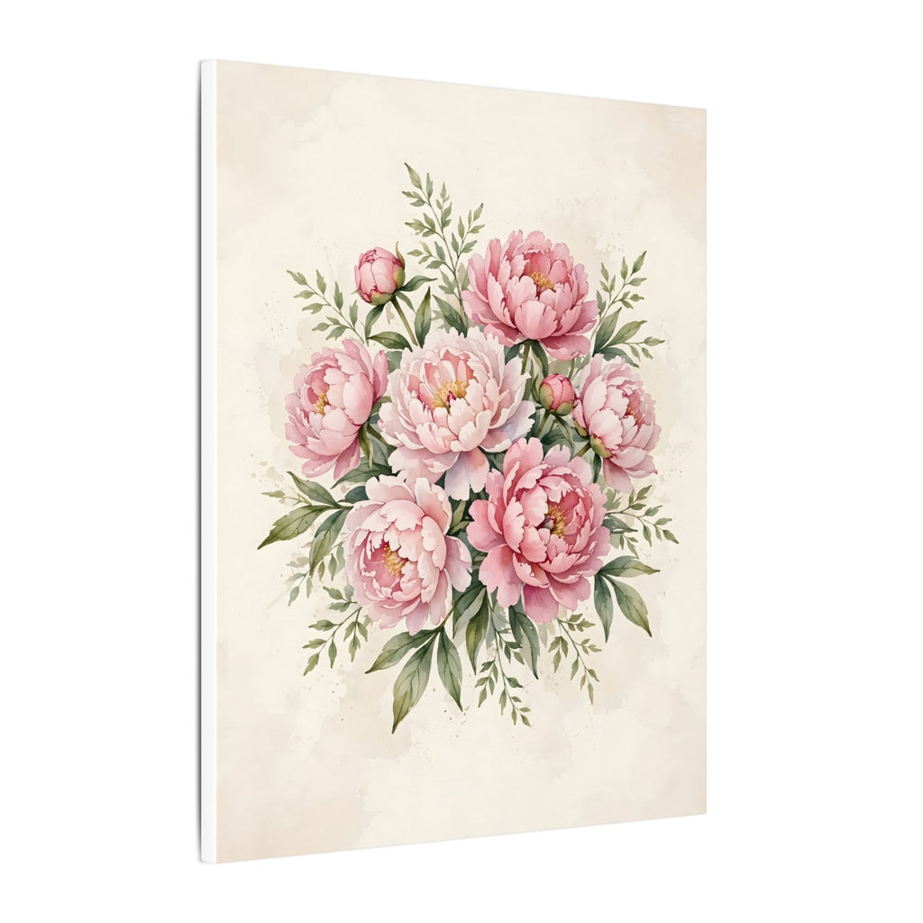 Pink Peonies Watercolor Canvas Wall Art