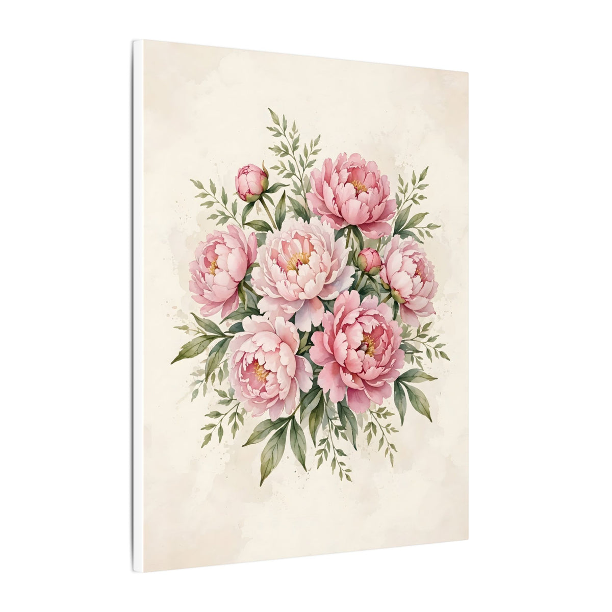 Pink Peonies Watercolor Canvas Wall Art