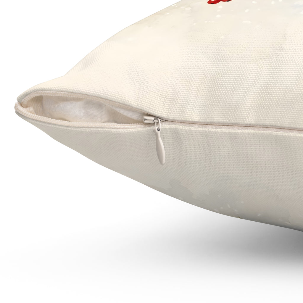 Cardinals on a Snowy Pine Branch Throw Pillow