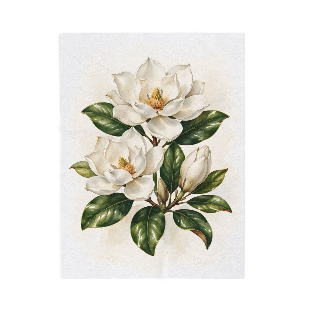 Magnolia Blossoms Velveteen Plush Blanket – Style 2