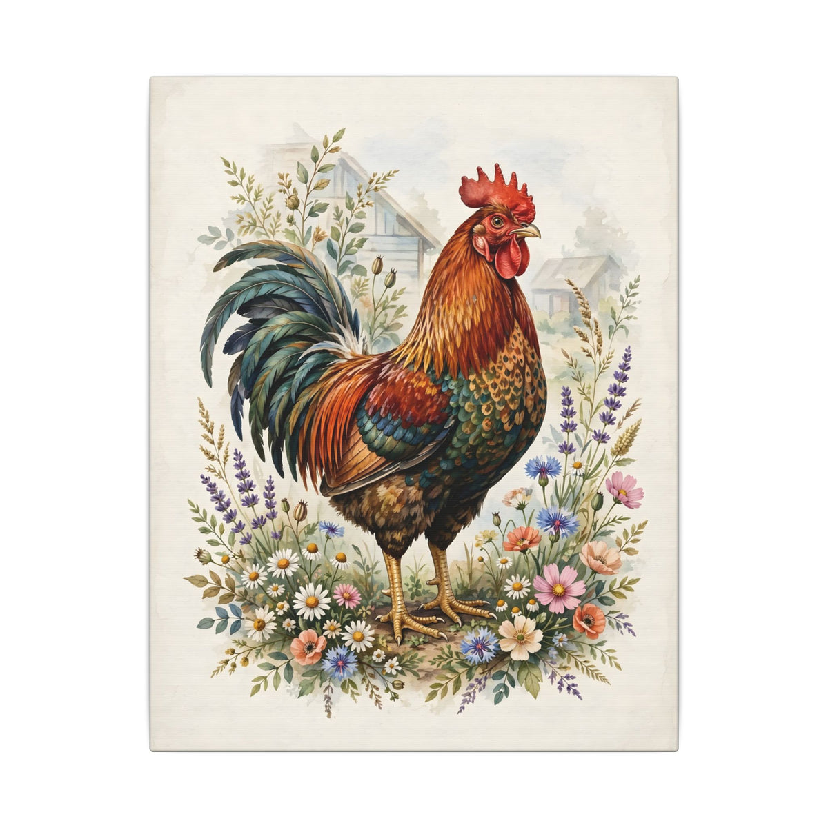 Proud Farmhouse Rooster Canvas Wall Art