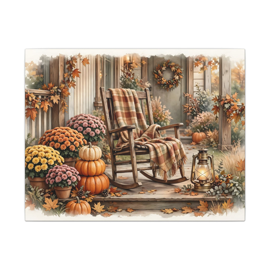 Cozy Fall Front Porch Canvas Wall Art – Style 2