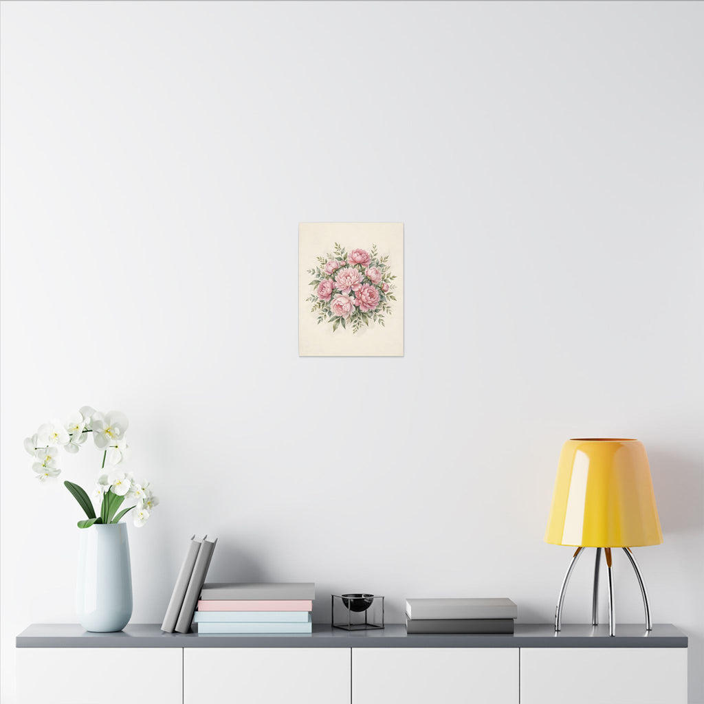 Pink Peonies Watercolor Canvas Wall Art – Style 2